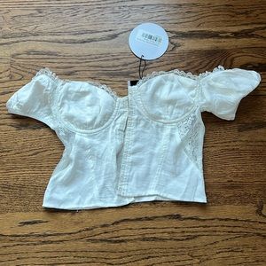 NWT Princess Polly Cooloola Corset Top - White - Size 4